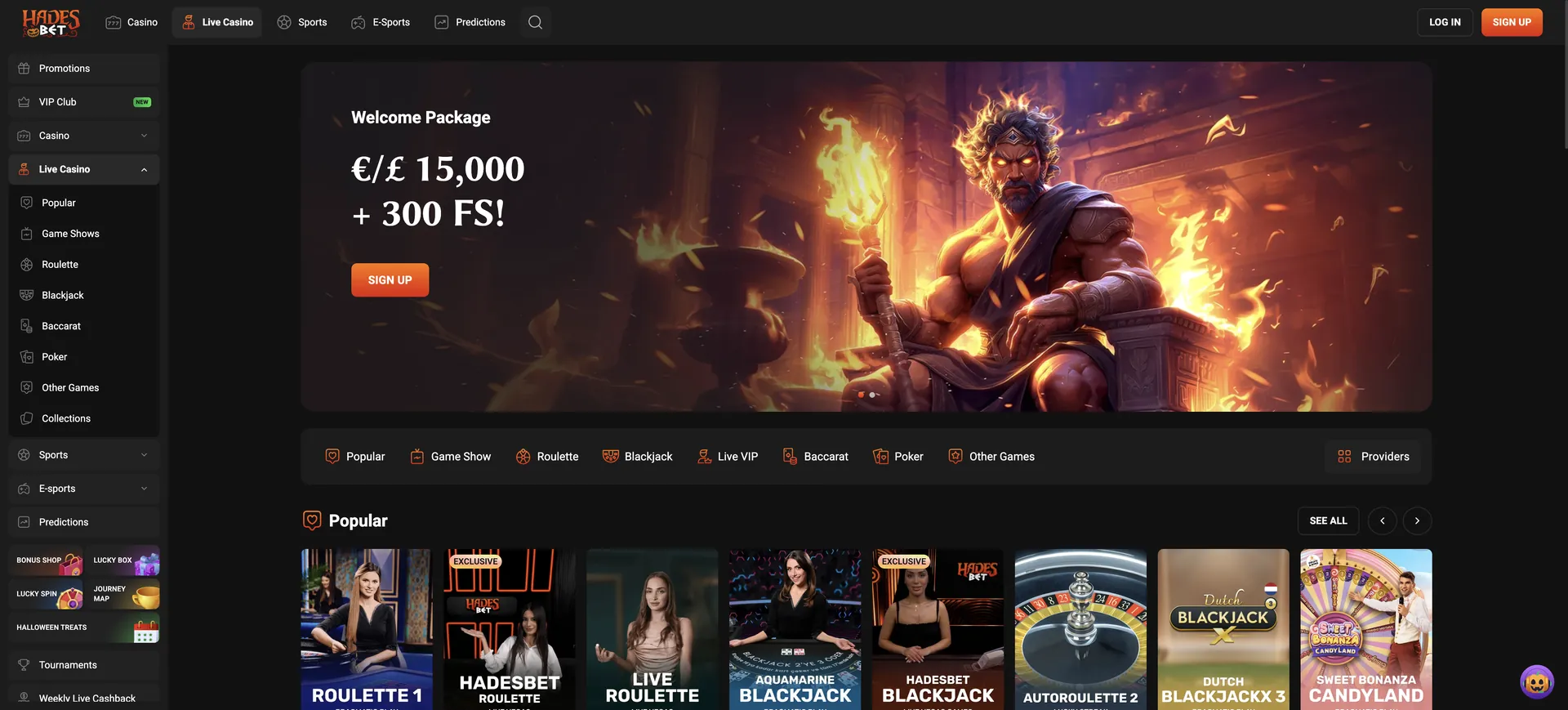 Hadesbet Live Casino