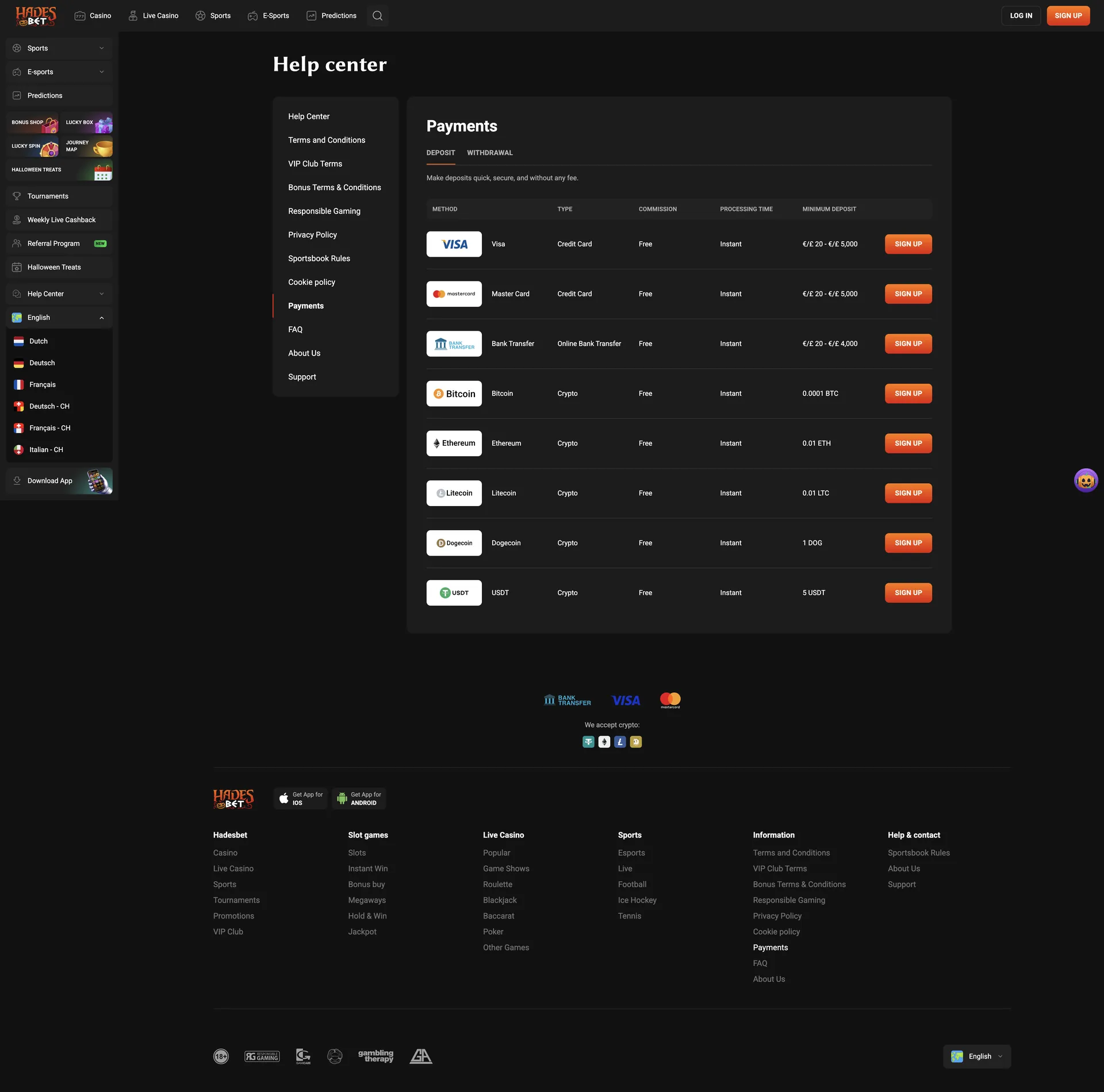 Hadesbet Casino Withdrawal: 3 En Payment Methods Deposit