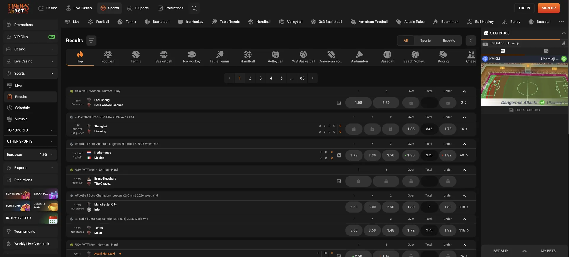 Hadesbet Live Casino: 3 En Results